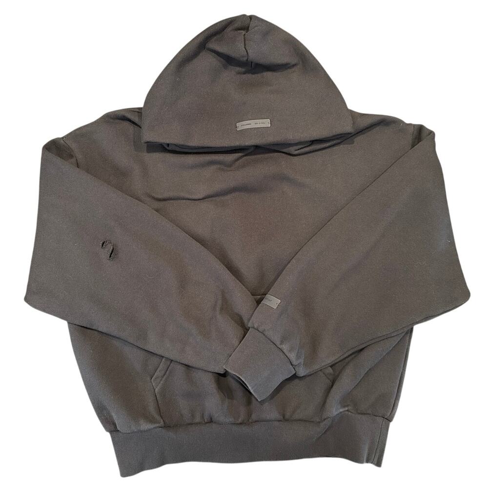 Fear of God Essentials Hoodie Black, Unisex Size Medium *W/ FLAW*